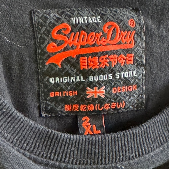 Superdry Black Short Sleeve Tee with Vintage Logo - Picture 9 of 10